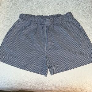 Crewcuts Short - blue gingham w/ elastic waistband